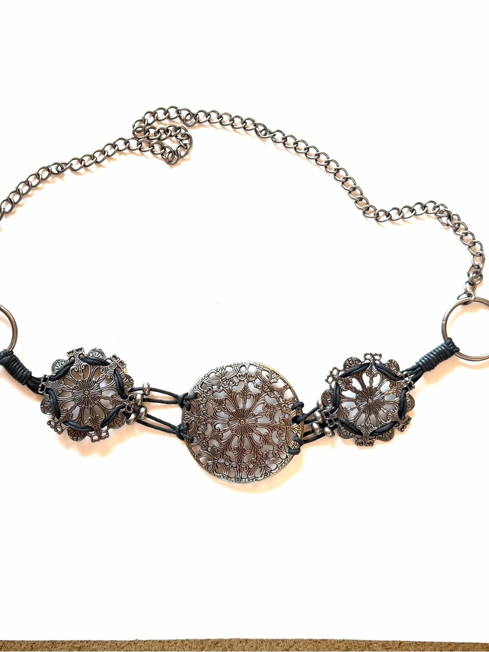 Chunky Boho Filigree Statement Belt Waist Chain Adjustable Vintage Inspired